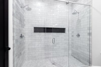 Corner Shower with Tiles